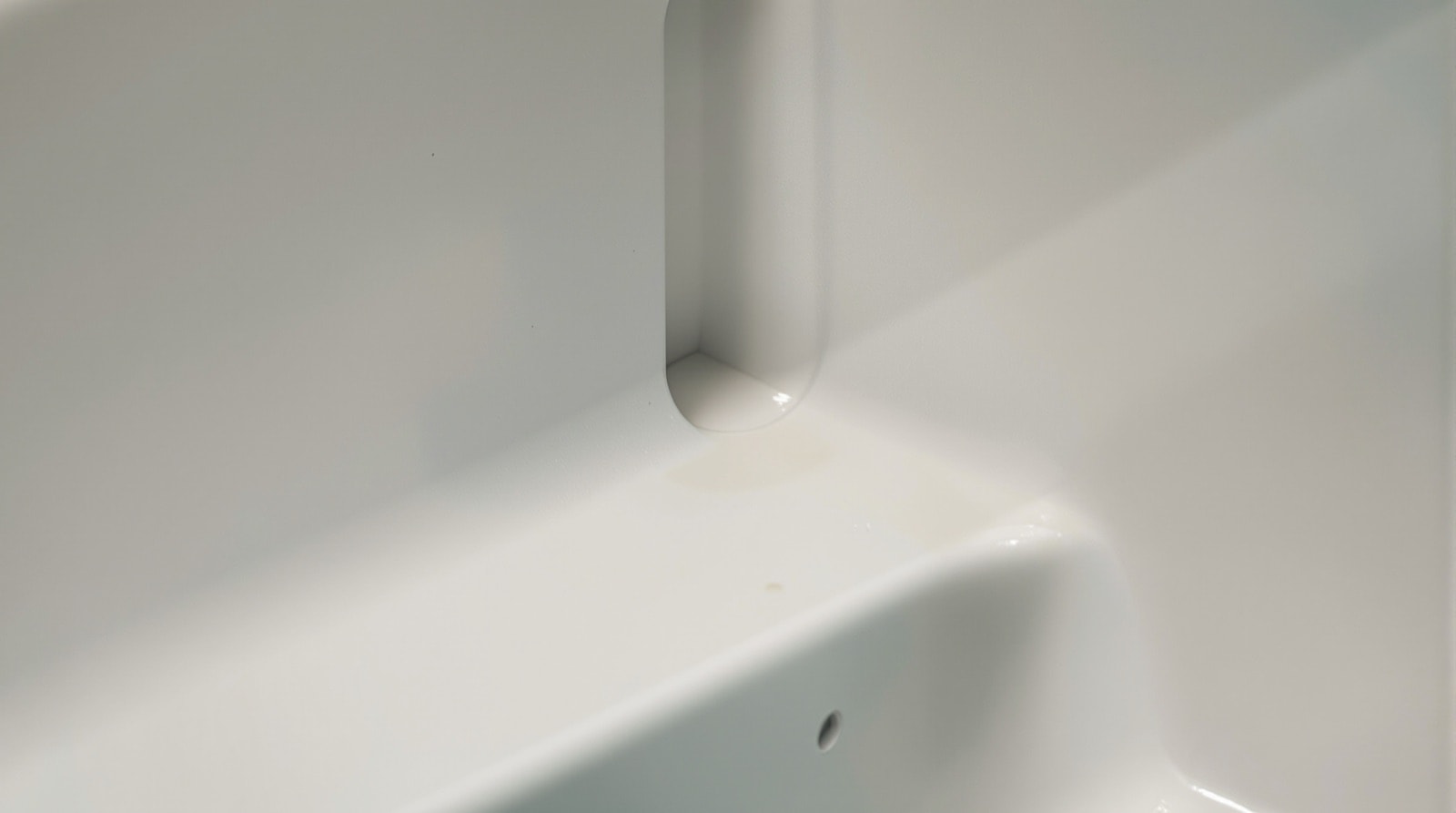 A spa jet recess, a typical hidden site for water mold growth